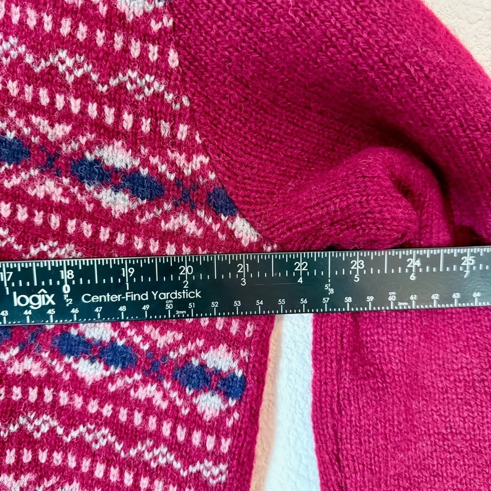 Vintage Shetland Scotland 100% Wool Fair Isle Sweater 44 Old Money Cabincore - Picture 9 of 10